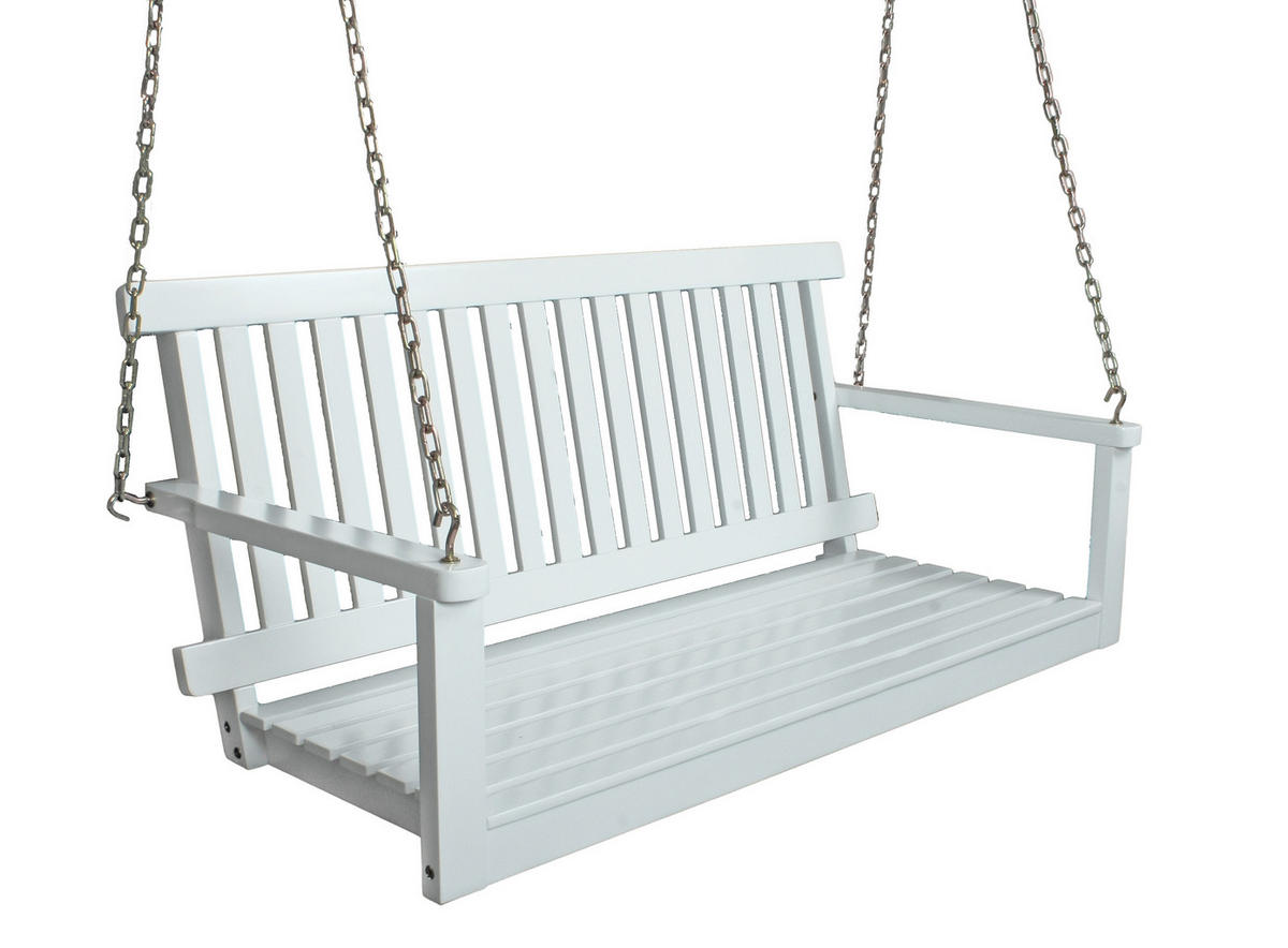 HÄNGEBANK - Weiß, Basics, Holz (130/56/63cm) - Gardenson