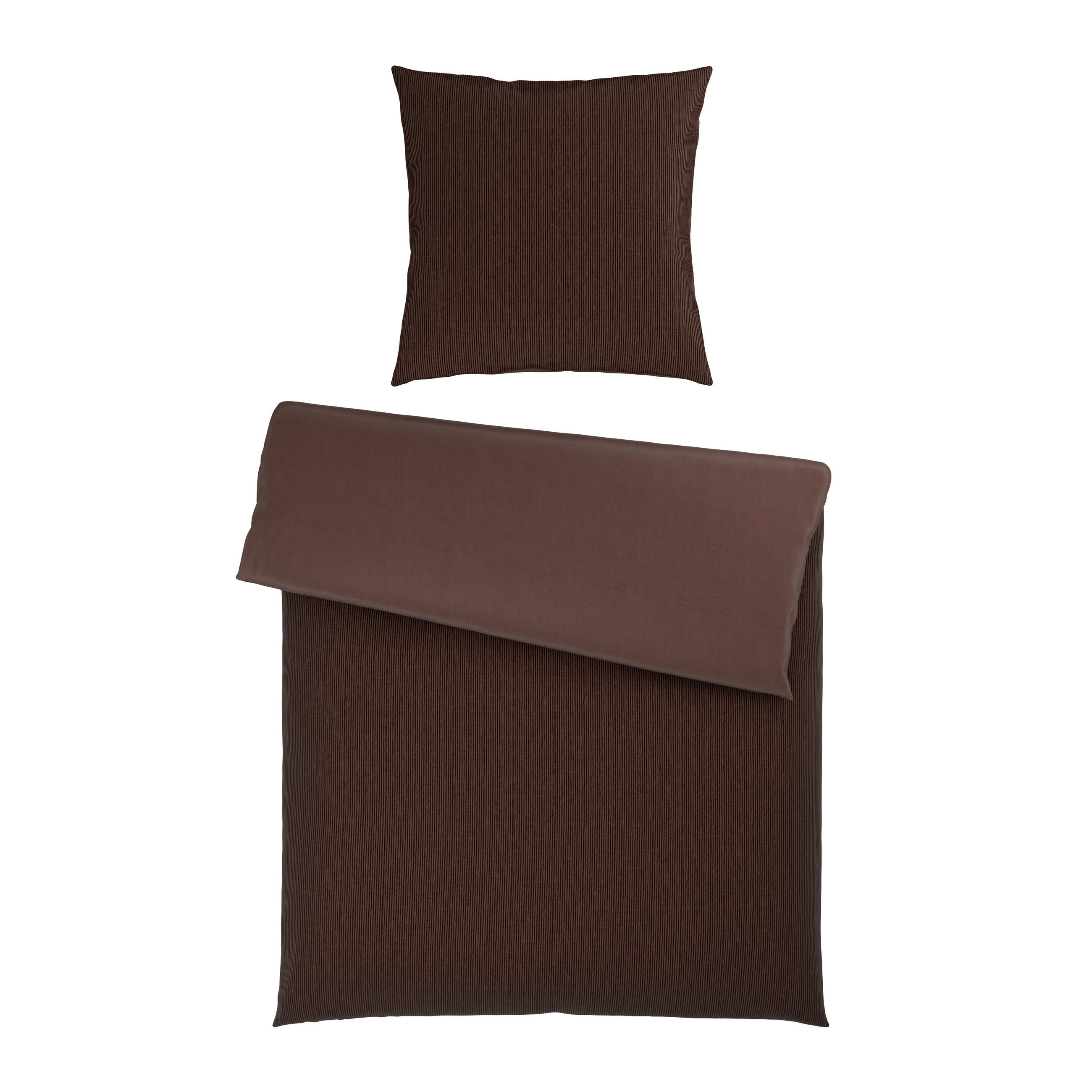 WENDEBETTWÄSCHE Satin 155/220 cm  - Dunkelbraun, Textil (155/220cm) - Bio:Vio