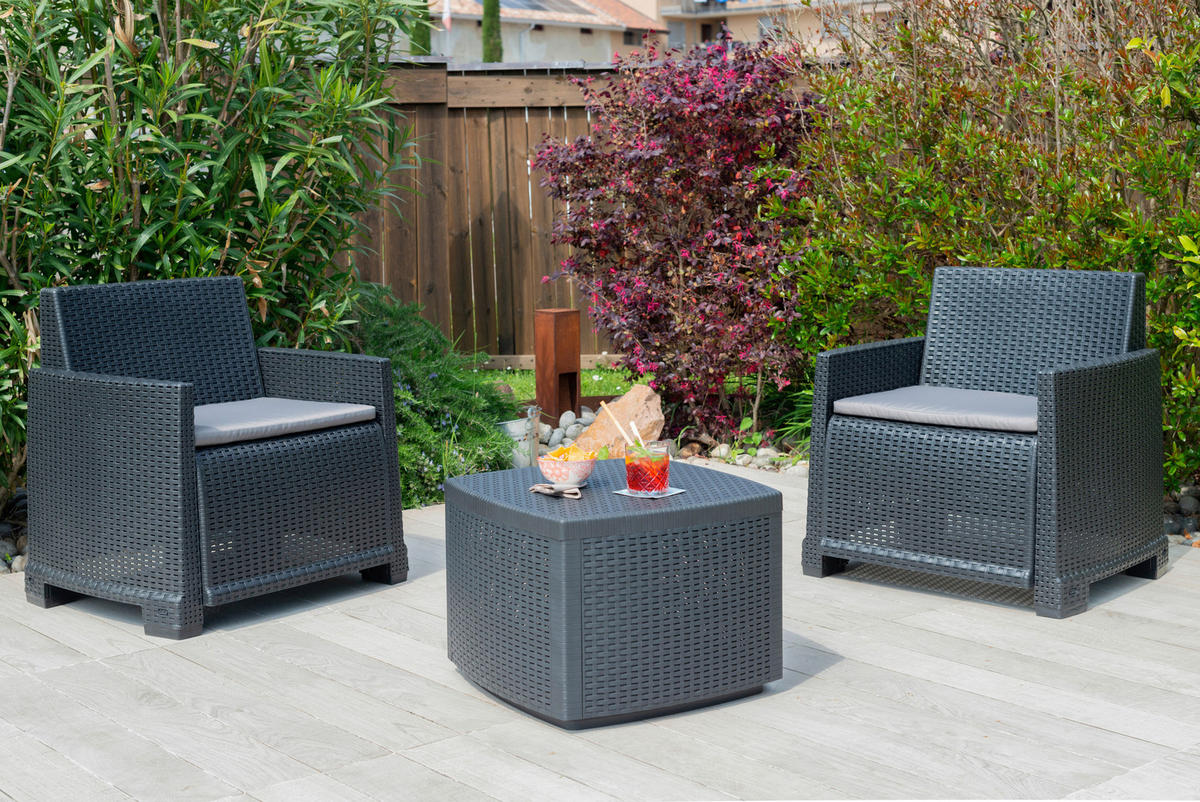 SET DE MOBILIER PENTRU BALCON  5 piese  - antracit/gri, Modern, plastic