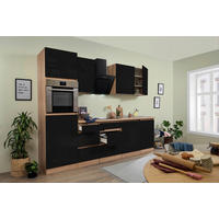 KÜCHENBLOCK 280 cm   in Eichefarben  - Eichefarben/Schwarz, MODERN, Holzwerkstoff (280cm) - Respekta
