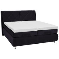 BOXSPRINGBETT 180/200 cm  in Dunkelgrau  - Dunkelgrau/Schwarz, Konventionell, Textil/Metall (180/200cm) - Dieter Knoll