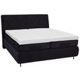 BOXSPRINGBETT 180/200 cm  in Dunkelgrau  - Dunkelgrau/Schwarz, KONVENTIONELL, Textil/Metall (180/200cm) - Dieter Knoll