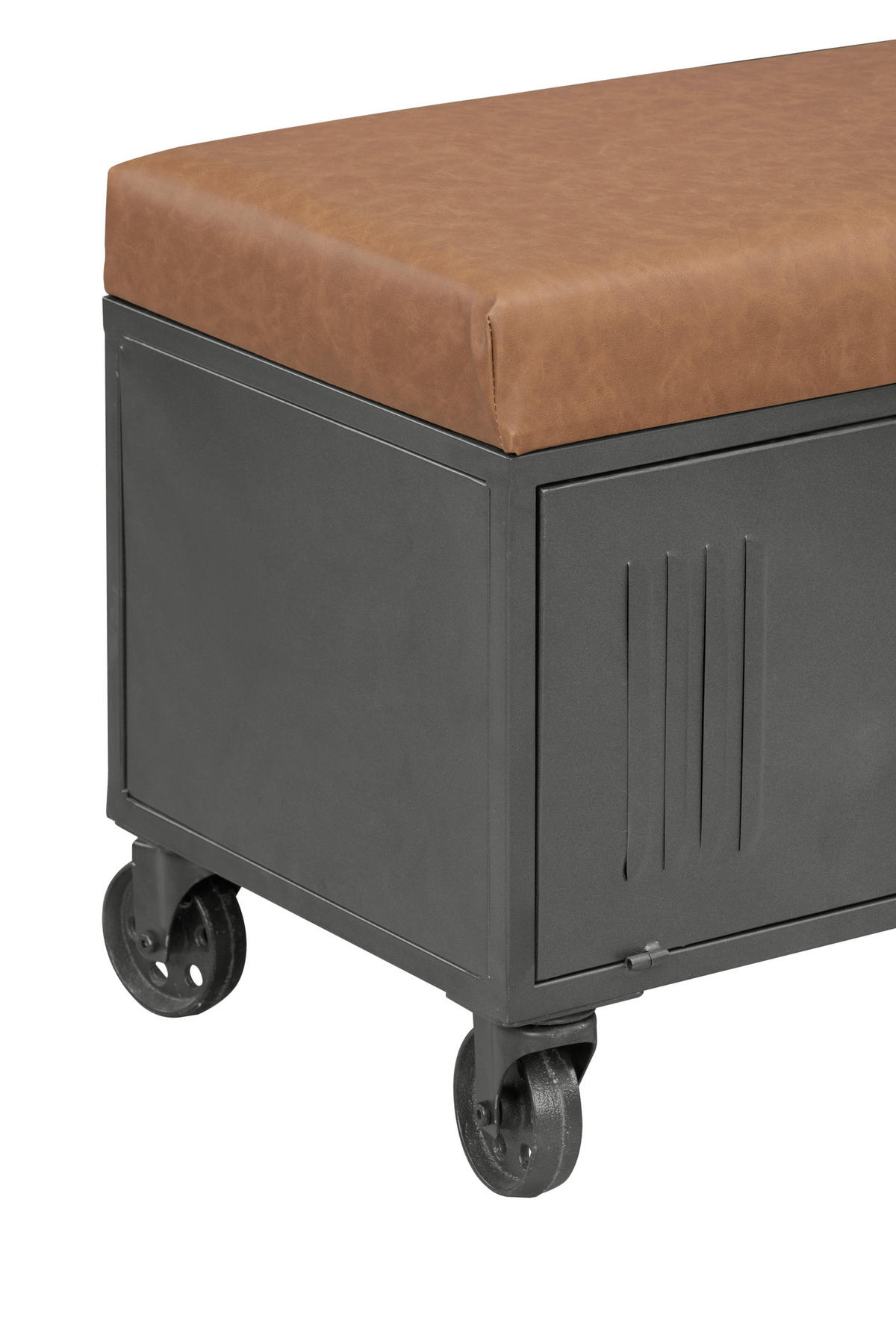 GARDEROBENBANK - Schwarz/Braun, KONVENTIONELL, Textil/Metall (95/51.5/40.5cm) - Livetastic