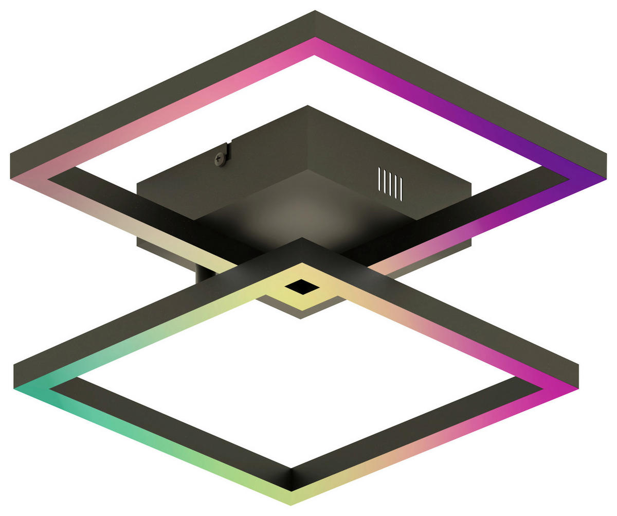 LED-DECKENLEUCHTE  Smart 44/7,8/44 cm   - Schwarz, Design, Metall (44/7,8/44cm) - Tint