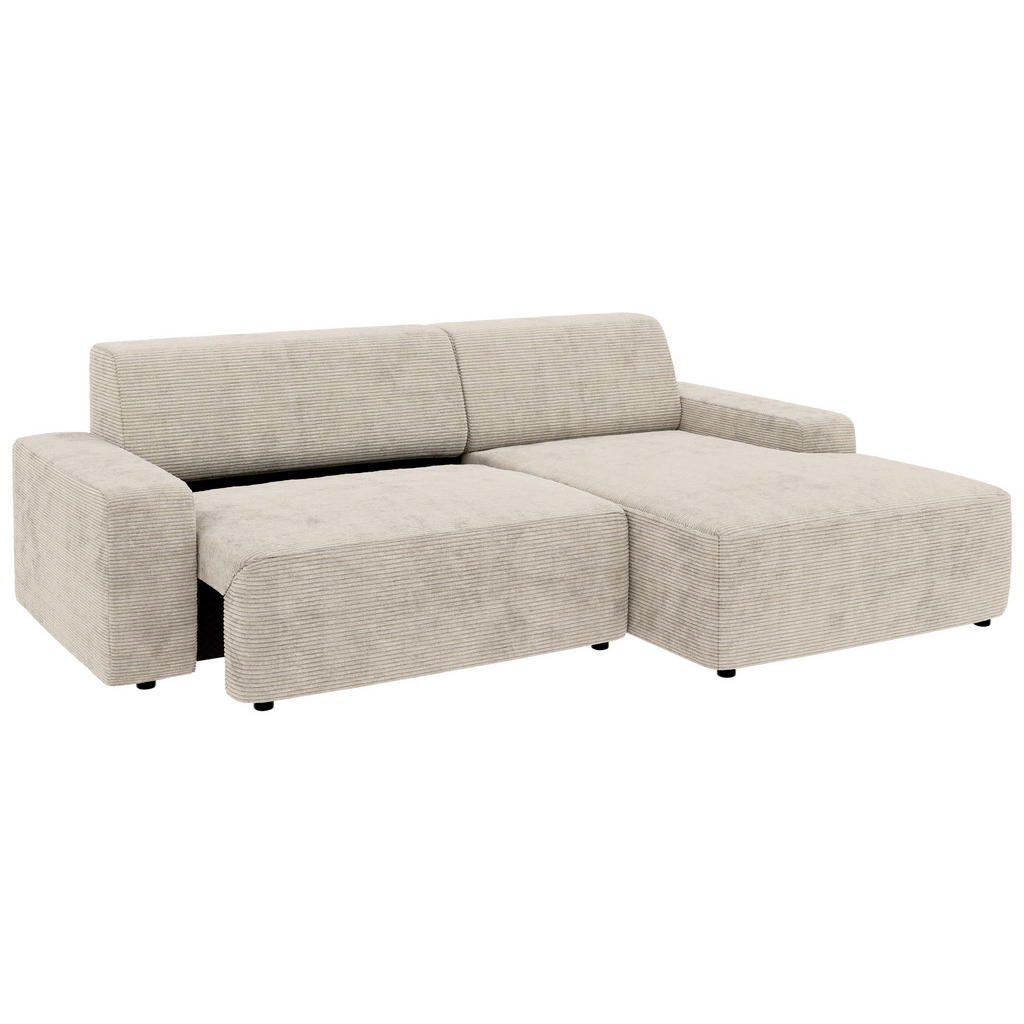Thumbnail - Trendmanufaktur Ecksofa Wien, Creme, Textil, 4-Sitzer, Ottomane rechts, L-Form, 246x162 cm, Made in Europe, Schlafen auf...
