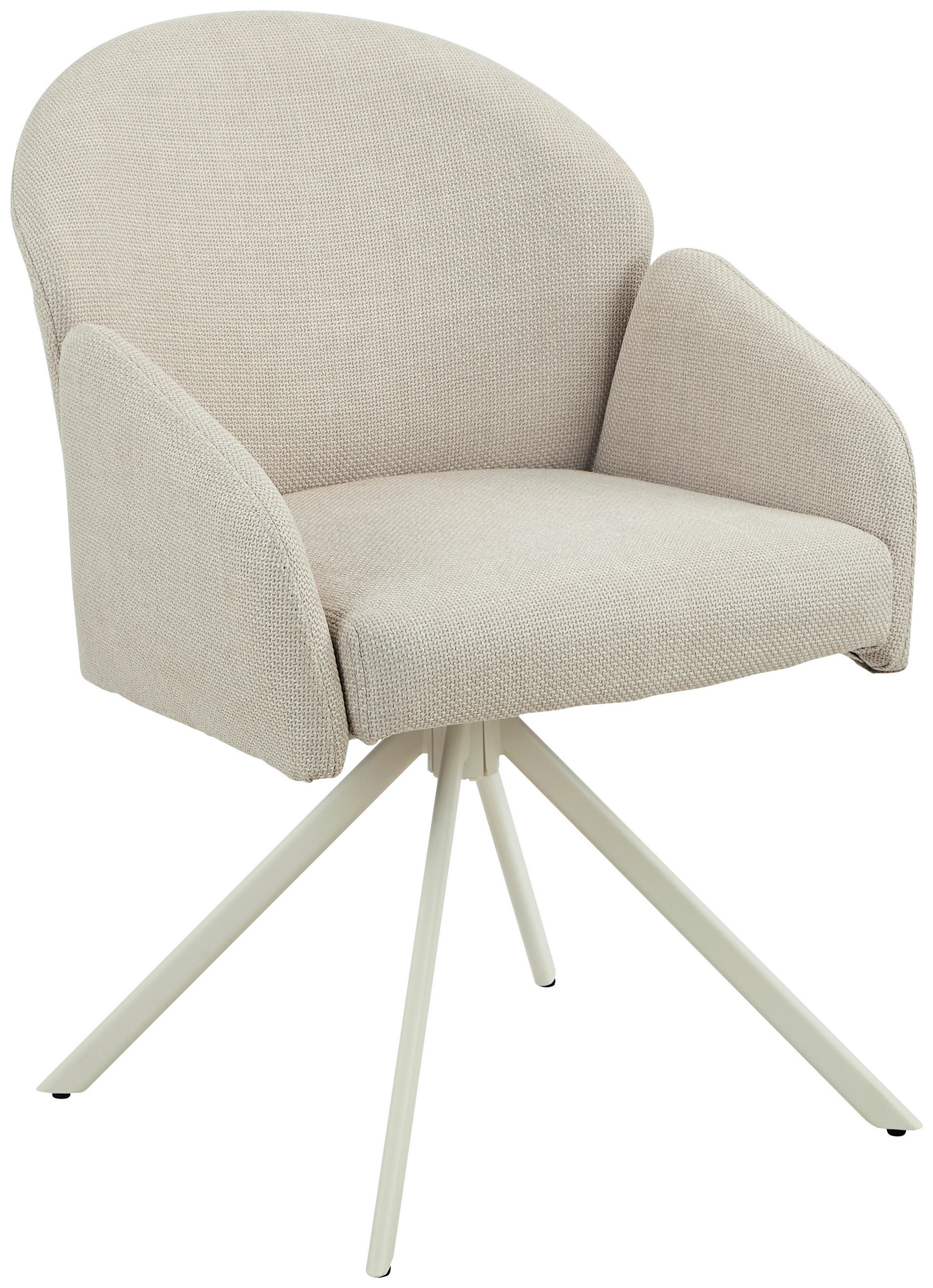 Armlehnstuhl Holly Drehbar Webstoff Beige, B: 56,5 Cm