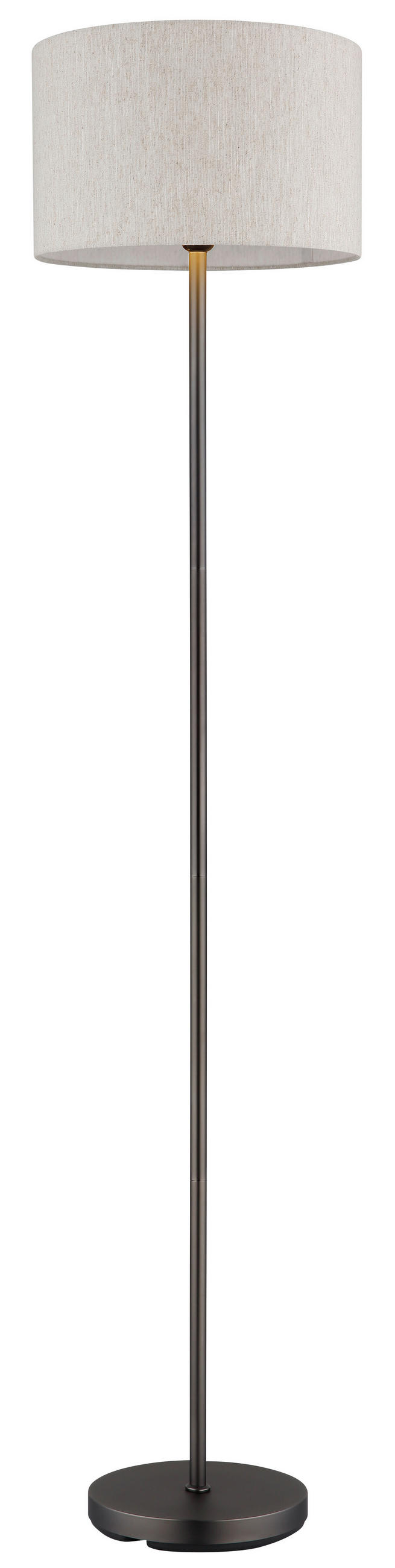 STEHLEUCHTE 35/160 cm    - Schwarzchrom/Creme, Design, Kunststoff/Textil (35/160cm) - Globo