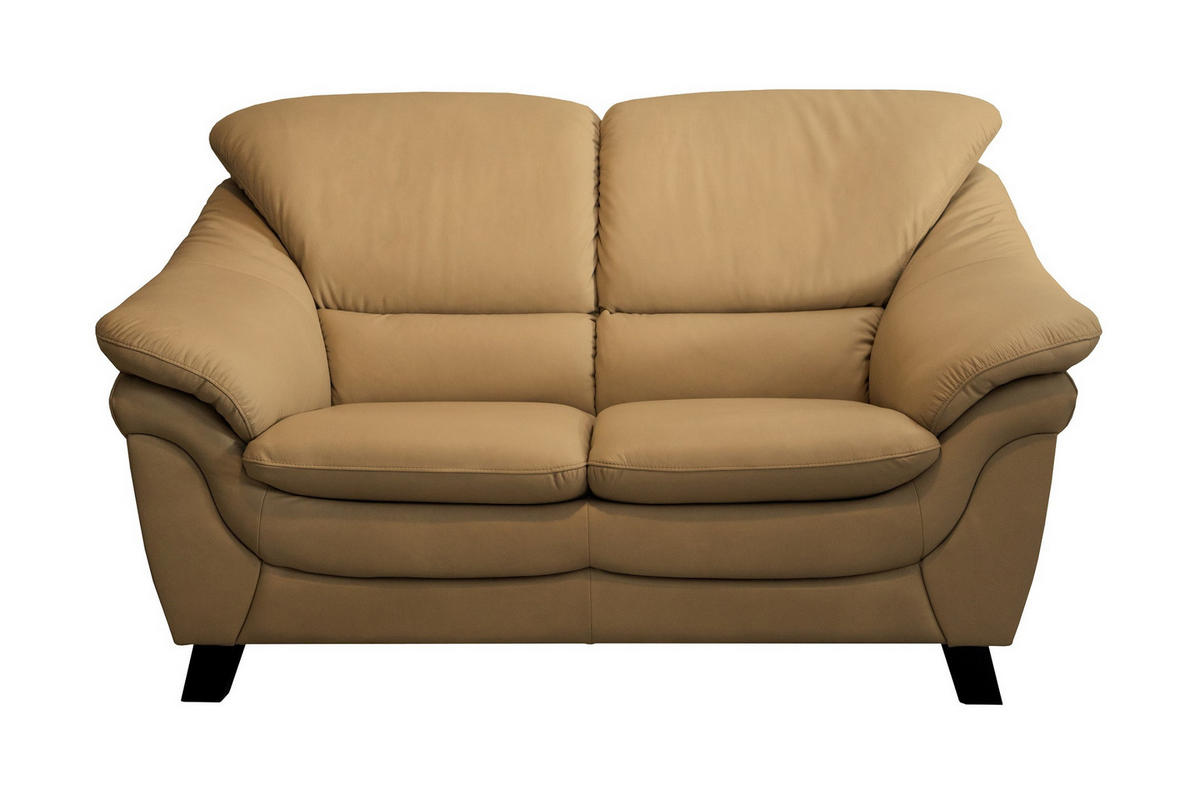 KÉTÜLÉSES KANAPÉ bőr  - diófa színű, bőr/fa (160/96/102cm) - Andante