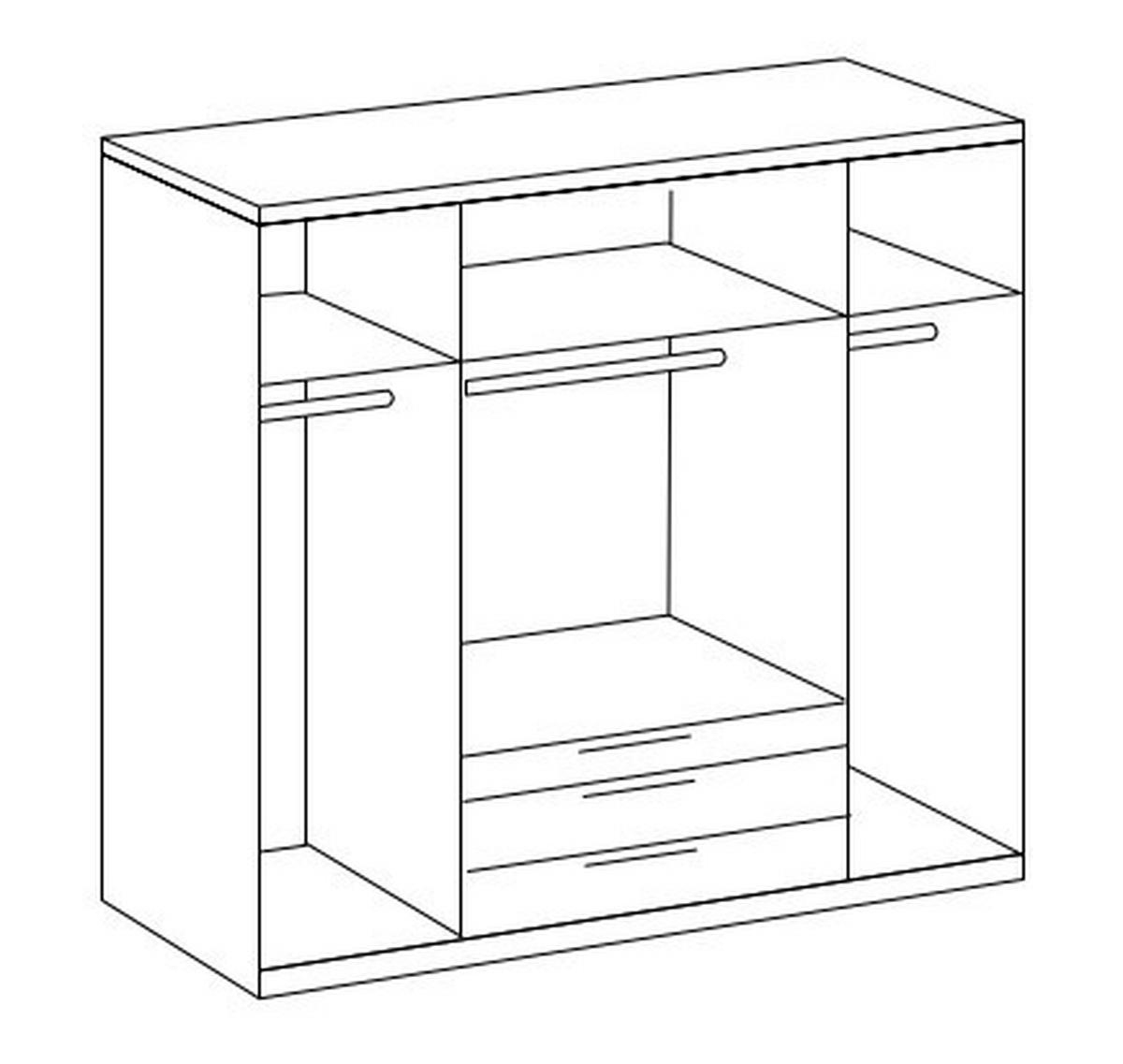 DREHTÜRENSCHRANK in Graphitfarben, Eichefarben  - Eichefarben/Schwarz, Modern, Holzwerkstoff/Metall (200/216/58cm) - Boxxx