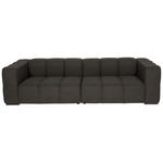BIGSOFA  in Flachgewebe, Leinenoptik Dunkelbraun  - Dunkelbraun/Schwarz, Design, Textil/Metall (262/66/113cm) - Belluti