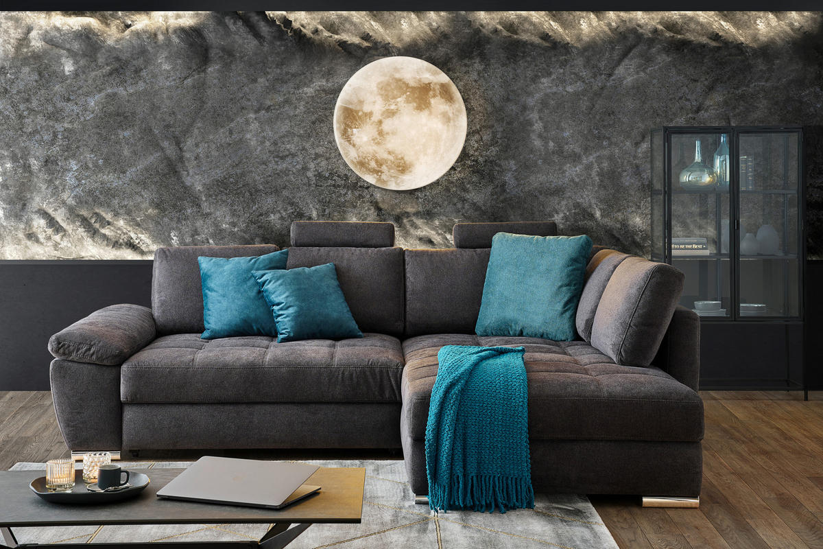 ROHOVÁ SEDAČKA, textil, černá, petrolej - petrolej/černá, Design, textil/plast (276/212cm) - Carryhome