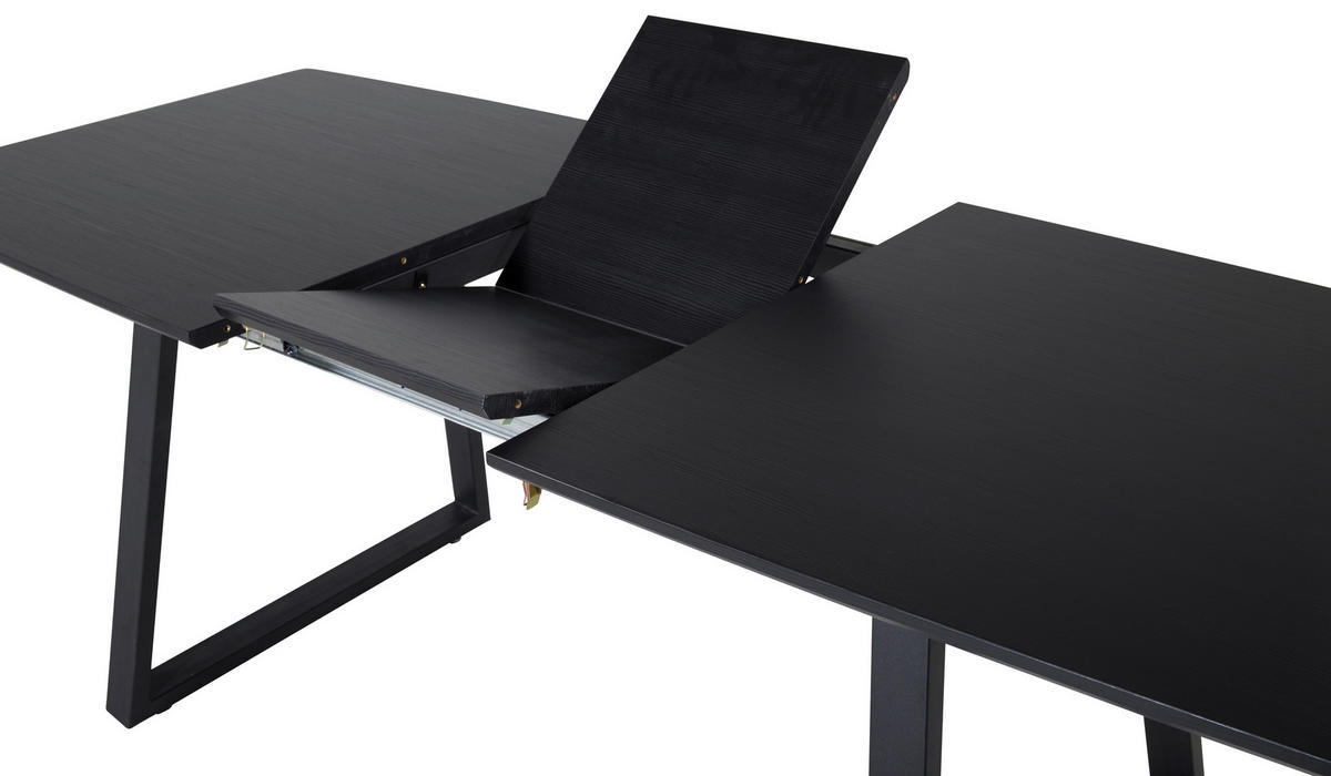 ESSTISCH furniert rechteckig Schwarz  - Schwarz, Design, Holz/Holzwerkstoff (160-200/85/75cm) - Livetastic