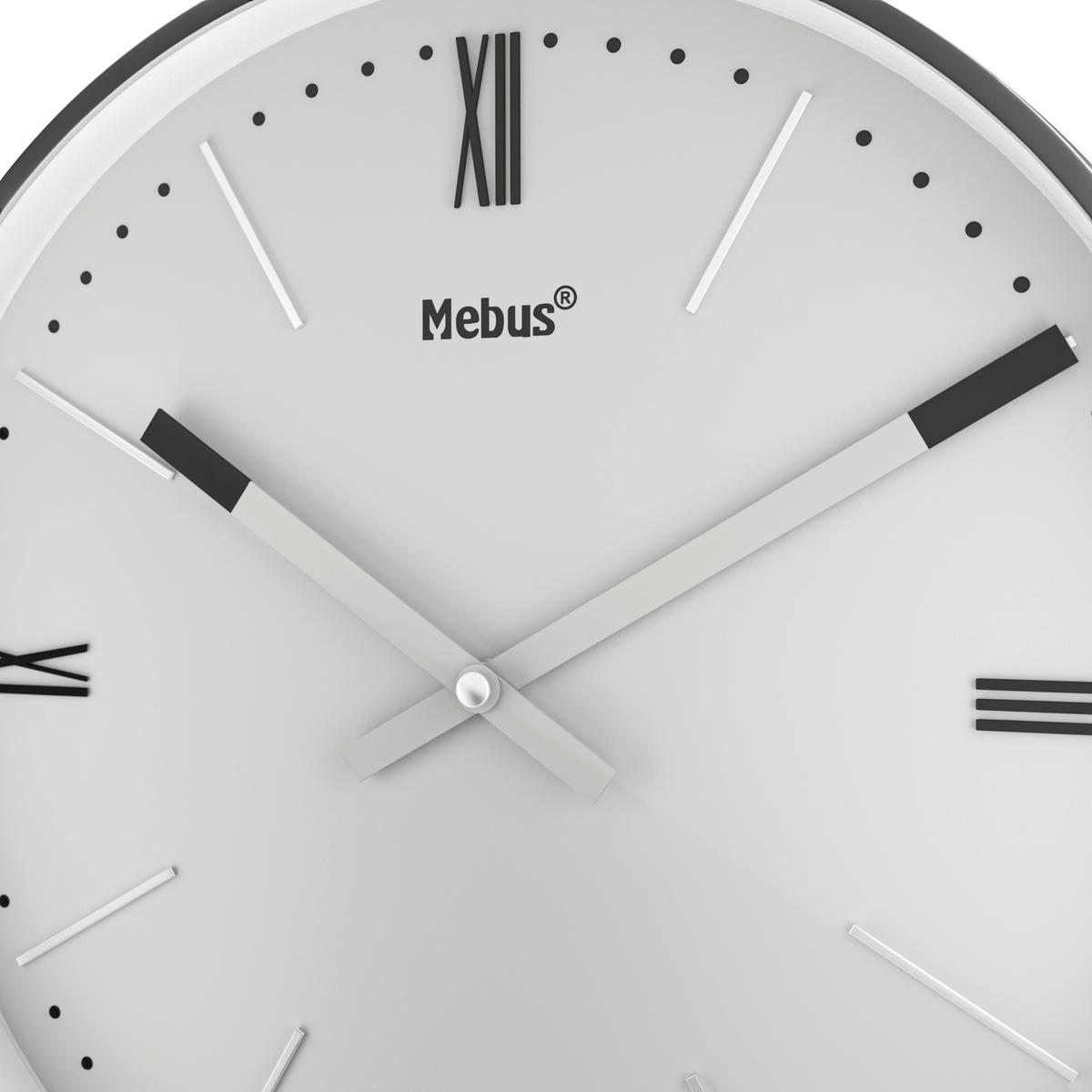 WANDUHR Weiß, Silberfarben  - Silberfarben/Weiß, Basics, Kunststoff (25cm)