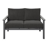 2-SITZER-BANK 122/74/73 cm  Aluminium  - Dunkelgrau, Design, Kunststoff/Textil (122/74/73cm) - Amatio