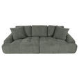 BIGSOFA Flachgewebe Grün  - Schwarz/Grün, KONVENTIONELL, Kunststoff/Textil (276/95/130cm) - Carryhome
