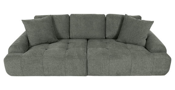 BIGSOFA Flachgewebe Grün  - Schwarz/Grün, KONVENTIONELL, Kunststoff/Textil (276/95/130cm) - Carryhome