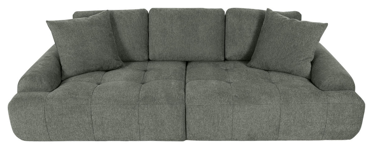 BIGSOFA Flachgewebe Grün  - Schwarz/Grün, KONVENTIONELL, Kunststoff/Textil (276/95/130cm) - Carryhome