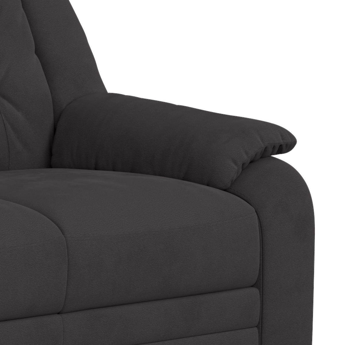 3-SITZER-SOFA Mikrofaser Anthrazit  - Anthrazit/Schwarz, Basics, Kunststoff/Textil (189/99/99cm) - MID.YOU