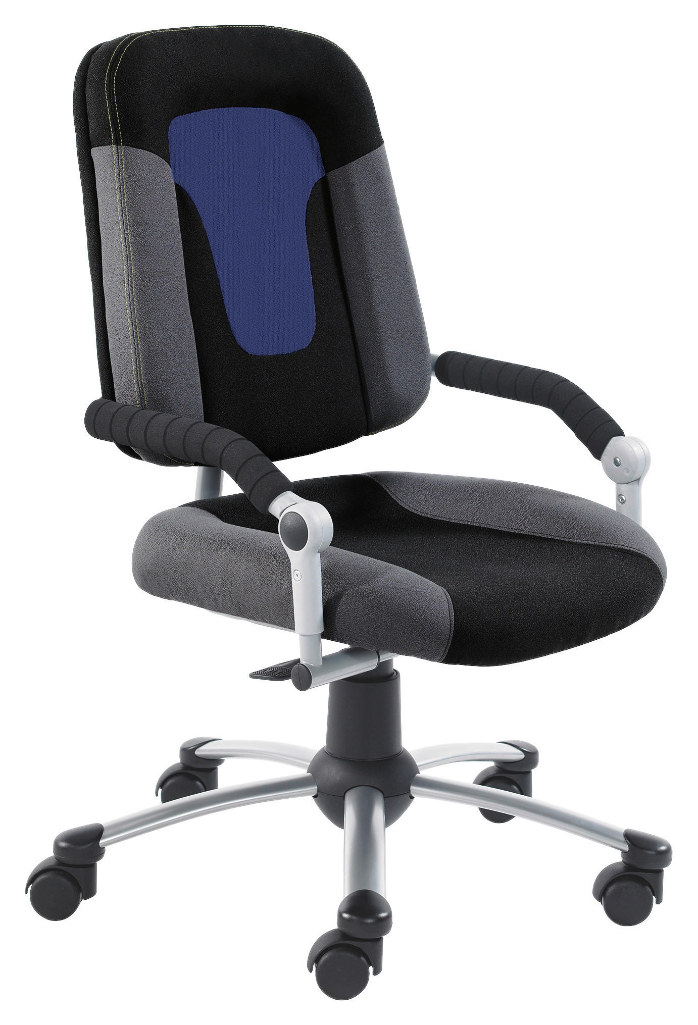 JUGENDDREHSTUHL Anthrazit, Blau, Schwarz  - Blau/Anthrazit, Basics, Metall (60/86-99/67cm) - Stylife