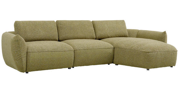 ECKSOFA Coperta in Chenille Dunkelgrün  340/190 cm  - Dunkelgrün/Schwarz, Design, Kunststoff/Textil (340/190cm) - Belluti