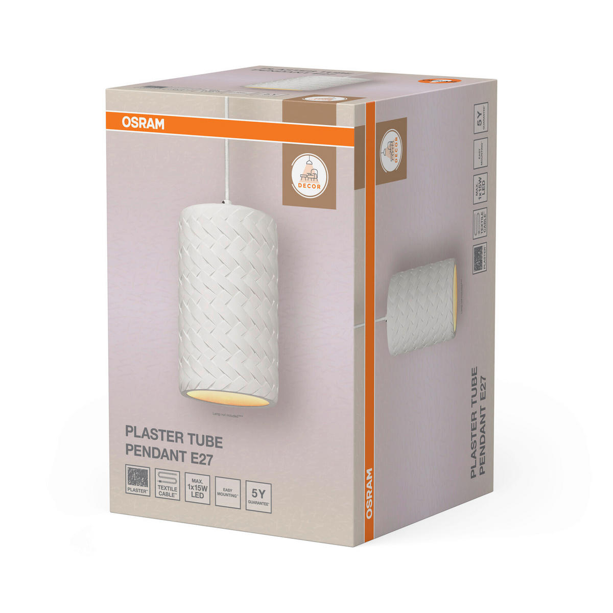 HÄNGELEUCHTE 14/128 cm  - Weiß, Basics, Stein/Metall (14/128cm) - Osram