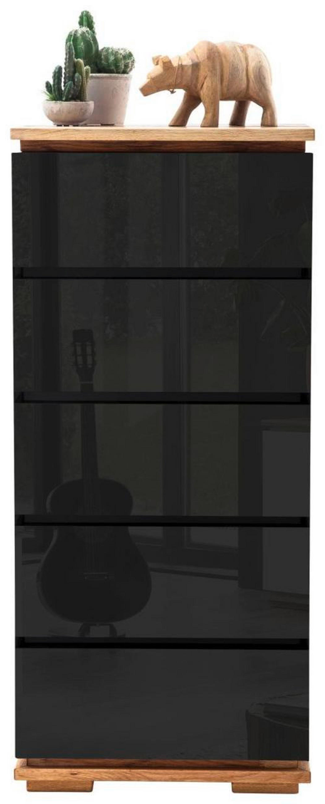 KOMMODE Chiaro  in 51/115/40 cm  - Eichefarben/Schwarz, Design, Holz/Holzwerkstoff (51/115/40cm)