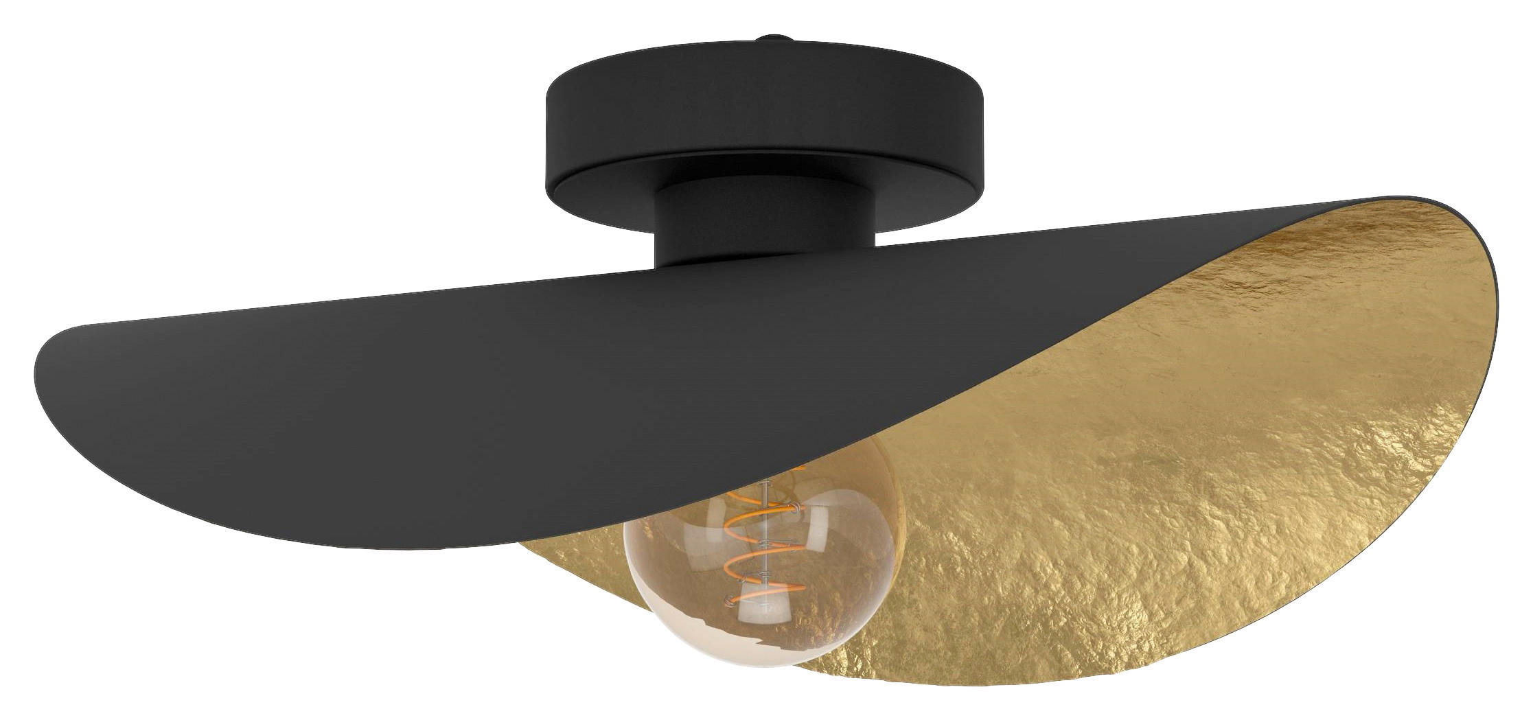 PLAFONJERA Saceda  - zlatna/crna, Dizajnerski, metal (41/34/16cm)