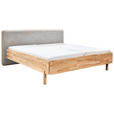 BETT 180/200 cm,  in Grau, Hellbraun,  - Hellbraun/Grau, Natur, Holz/Textil (180/200cm) - Linea Natura