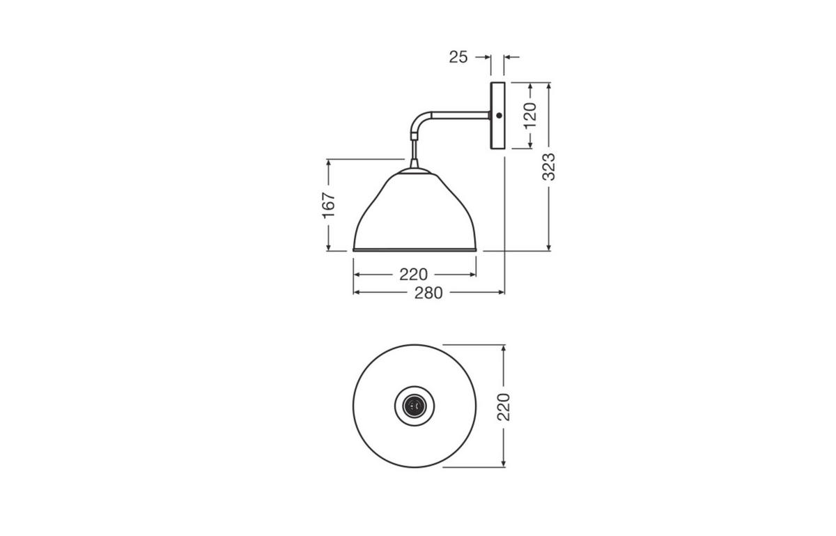WANDLEUCHTE 22/28/32.3 cm   - Basics, Papier/Metall (22/28/32.3cm) - Osram