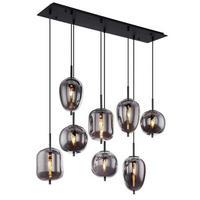 HÄNGELEUCHTE 94/34/120 cm    - Schwarz, Design, Glas/Metall (94/34/120cm) - Dieter Knoll