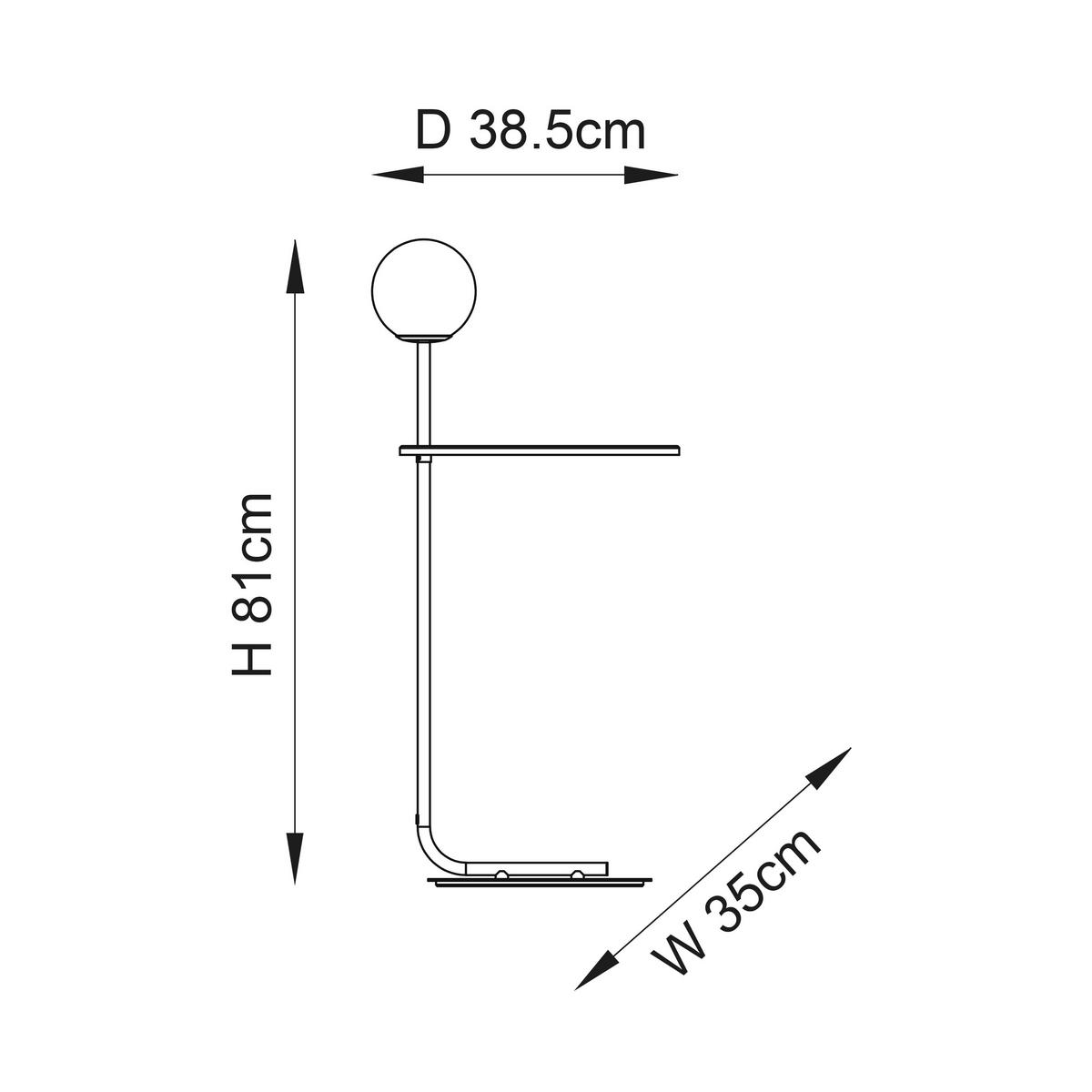STEHLEUCHTE 38.5/35/81 cm    - Opal/Schwarz, KONVENTIONELL, Glas/Metall (38.5/35/81cm) - ENDON