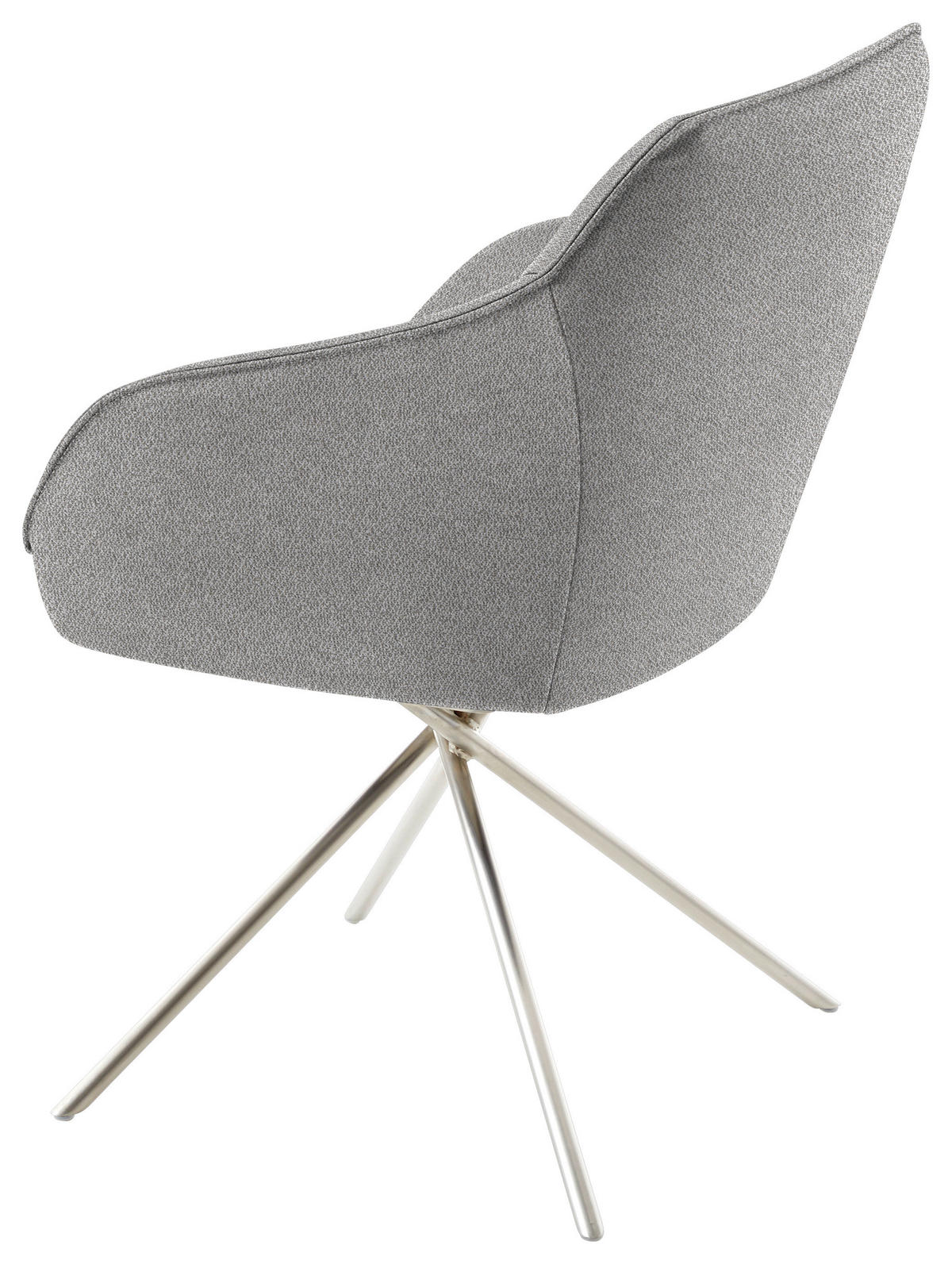 ARMLEHNSTUHL  in Nickel Flachgewebe  - Ecru/Edelstahlfarben, Design, Textil/Metall (60/84/67cm) - Koinor