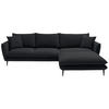 ECKSOFA Schwarz Webstoff  - Schwarz, KONVENTIONELL, Textil/Metall (304/196cm) - Hom`in