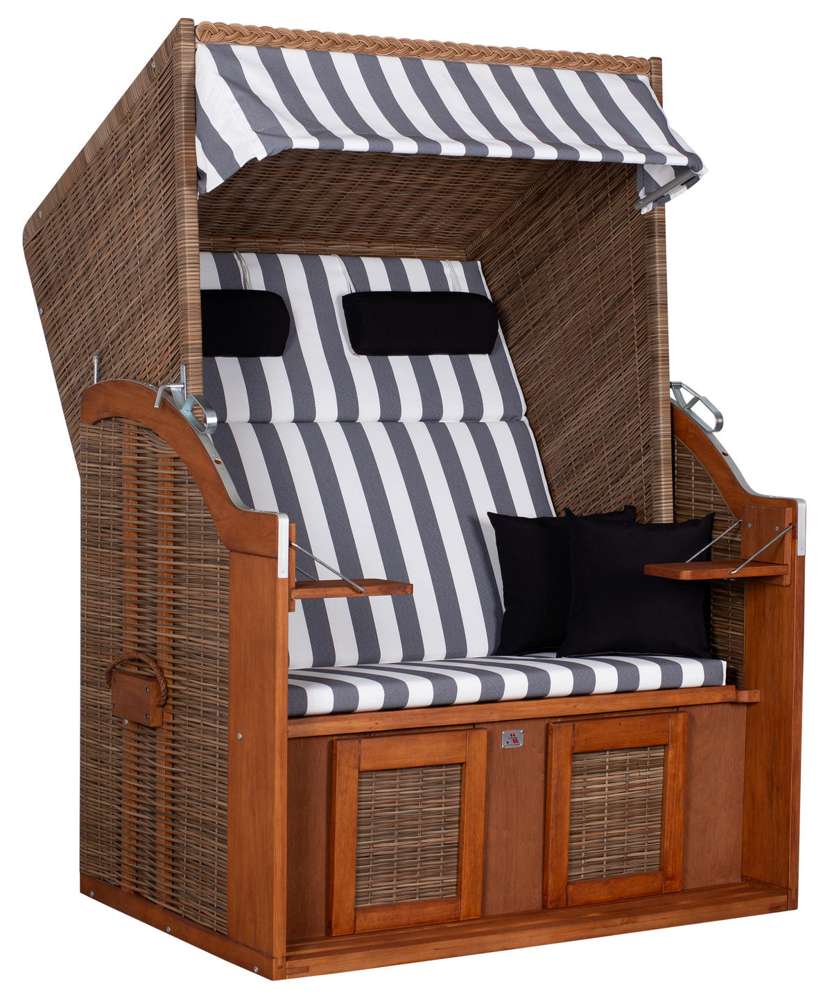 STRANDKORB Braun  - Braun, LIFESTYLE, Holz/Textil (120/160/80cm)