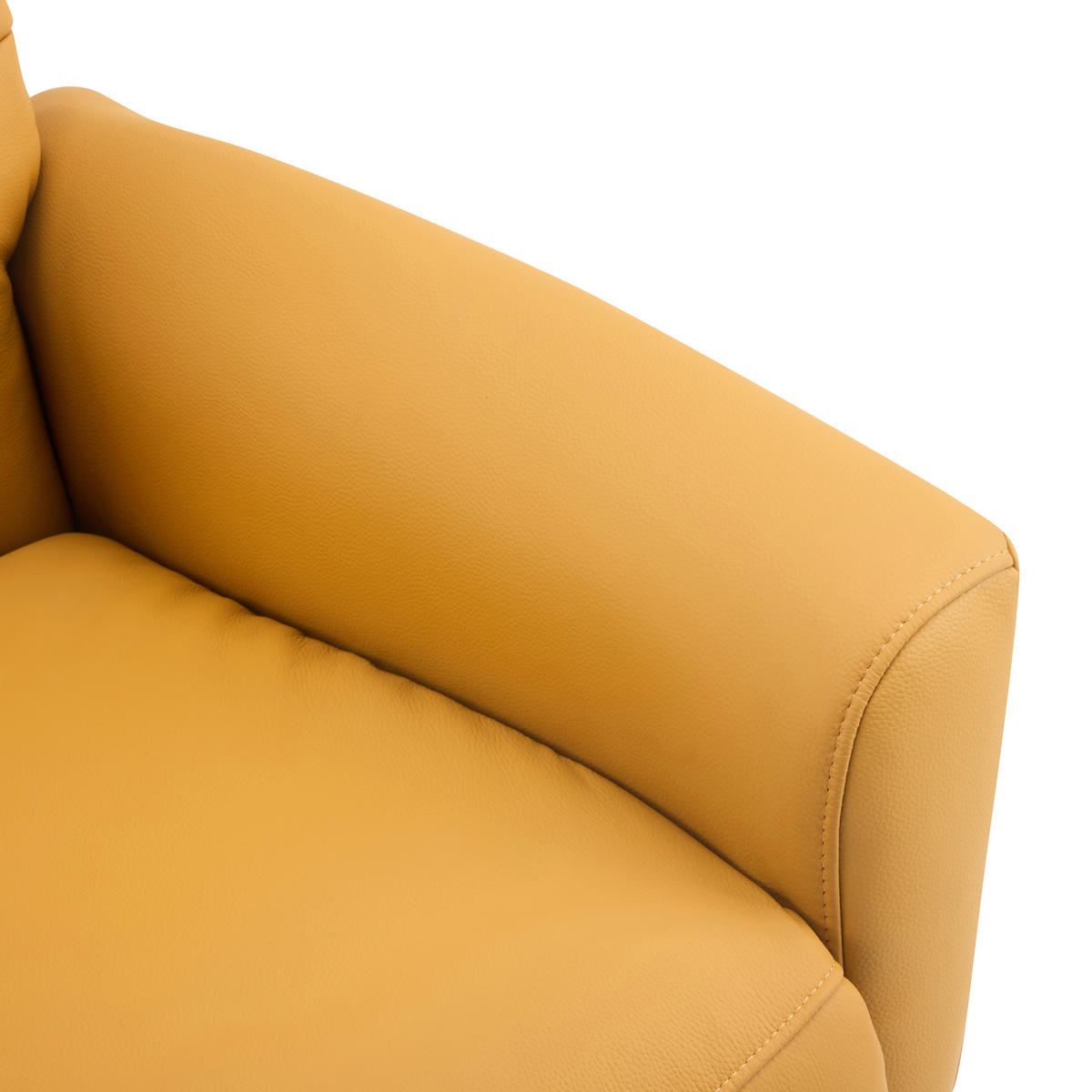 RELAKS FOTELJA tekstil, koža  žuta   - žuta/crna, Design, koža/tekstil (76/112/80cm) - Livetastic