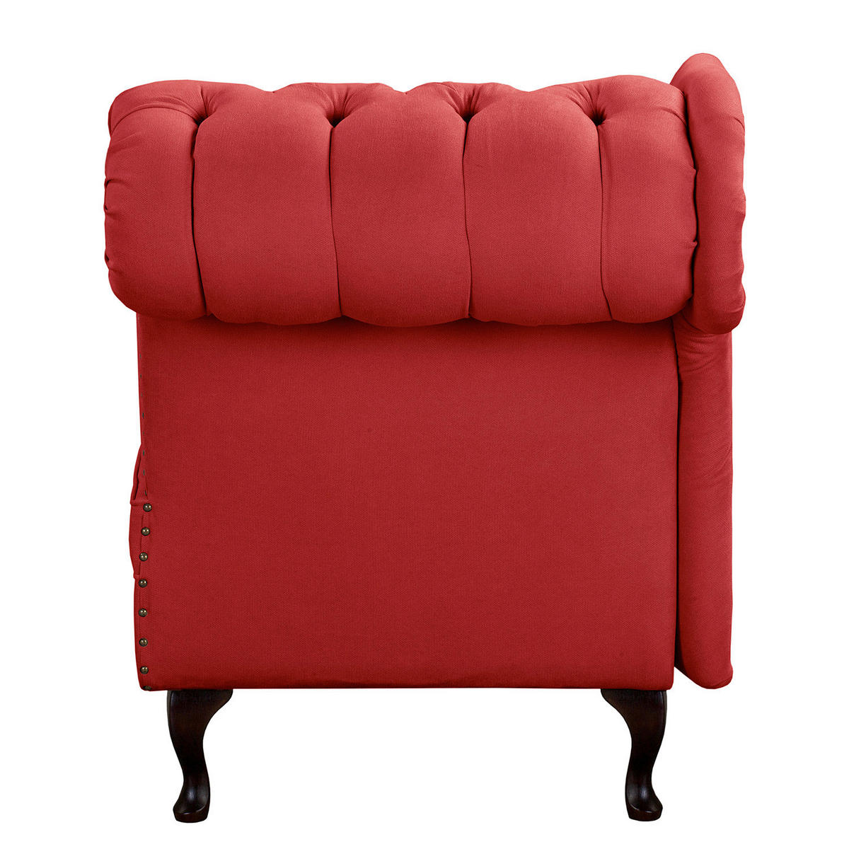 RÉCAMIERE Pako in Mikrofaser Rot  - Rot/Braun, Design, Holz/Textil (185/93/75cm) - Livetastic