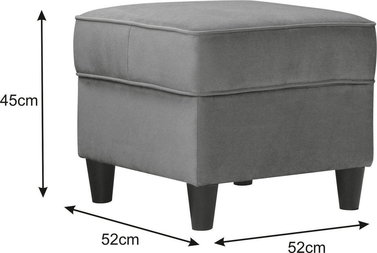 HOCKER Plüsch Senfgelb  - Senfgelb/Schwarz, Design, Holz/Textil (52/45/52cm) - MID.YOU