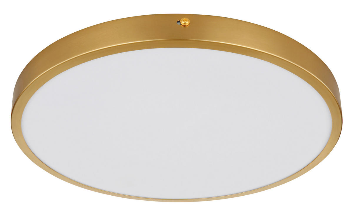 LED-DECKENLEUCHTE 22 W  35/3 cm    - Messingfarben/Opal, Konventionell, Kunststoff/Metall (35/3cm) - Globo