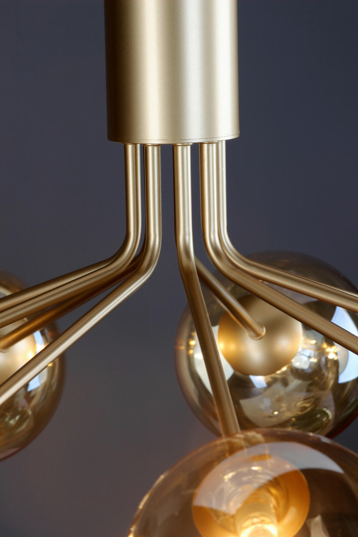 HÄNGELEUCHTE 83,4/44,4 cm  - Chromfarben/Messingfarben, Basics, Glas/Metall (83,4/44,4cm)