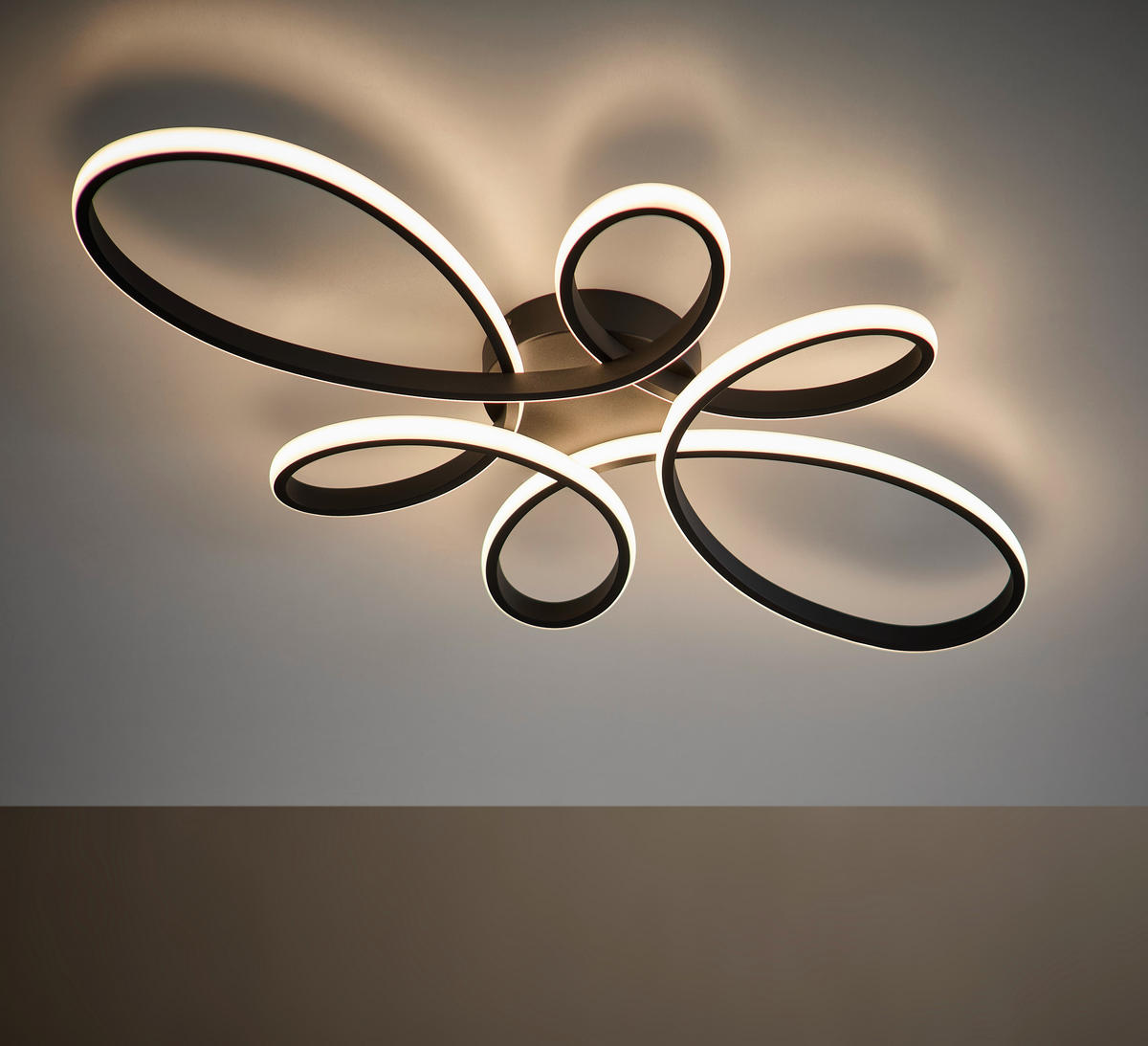 LED-DECKENLEUCHTE    83/45,5/7,5 cm  - Weiss/Schwarz, Design, Kunststoff/Metall (83/45,5/7,5cm) - Trio Leuchten