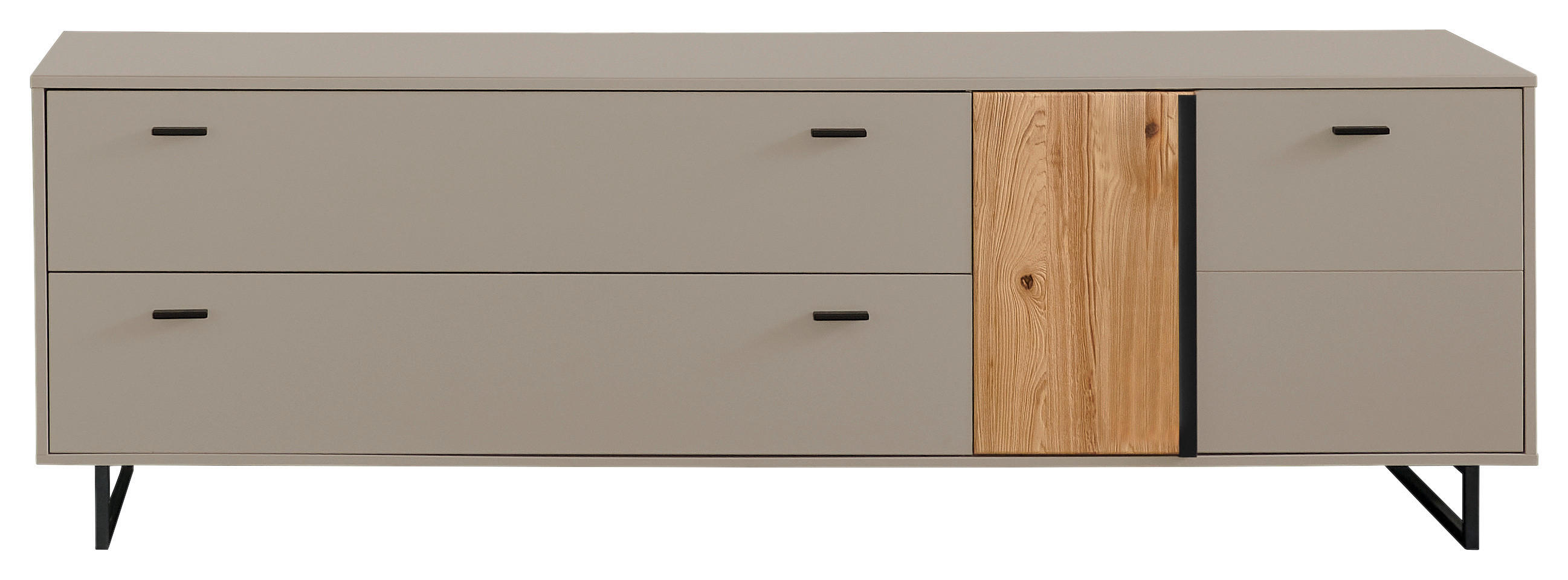 TV-ELEMENT - Anthrazit/Eschefarben, KONVENTIONELL, Holzwerkstoff/Metall (205/63,5/50cm) - Hom`in