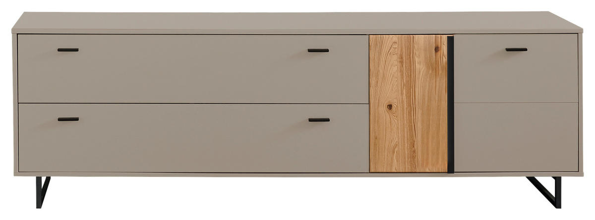 TV-ELEMENT Grau, Eschefarben  205/63,5/50 cm  - Anthrazit/Eschefarben, KONVENTIONELL, Holzwerkstoff/Metall (205/63,5/50cm) - Hom`in