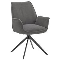 ARMLEHNSTUHL  in Cord  - Anthrazit/Schwarz, Design, Textil/Metall (63/91/65cm) - Musterring