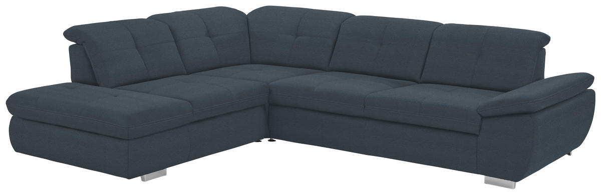 ECKSOFA in Mikrofaser Dunkelblau  - Dunkelblau, Design, Textil/Metall (260/318cm) - Beldomo Speed