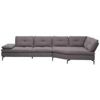 ECKSOFA in Flachgewebe Anthrazit  344/157 cm  - Anthrazit/Schwarz, Design, Textil/Metall (344/157cm) - Chilliano