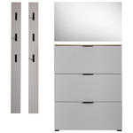 GARDEROBE 4-teilig  in 190/200/19 cm  - Kaschmir/Eichefarben, Design, Glas/Holzwerkstoff (190/200/19cm) - Voleo