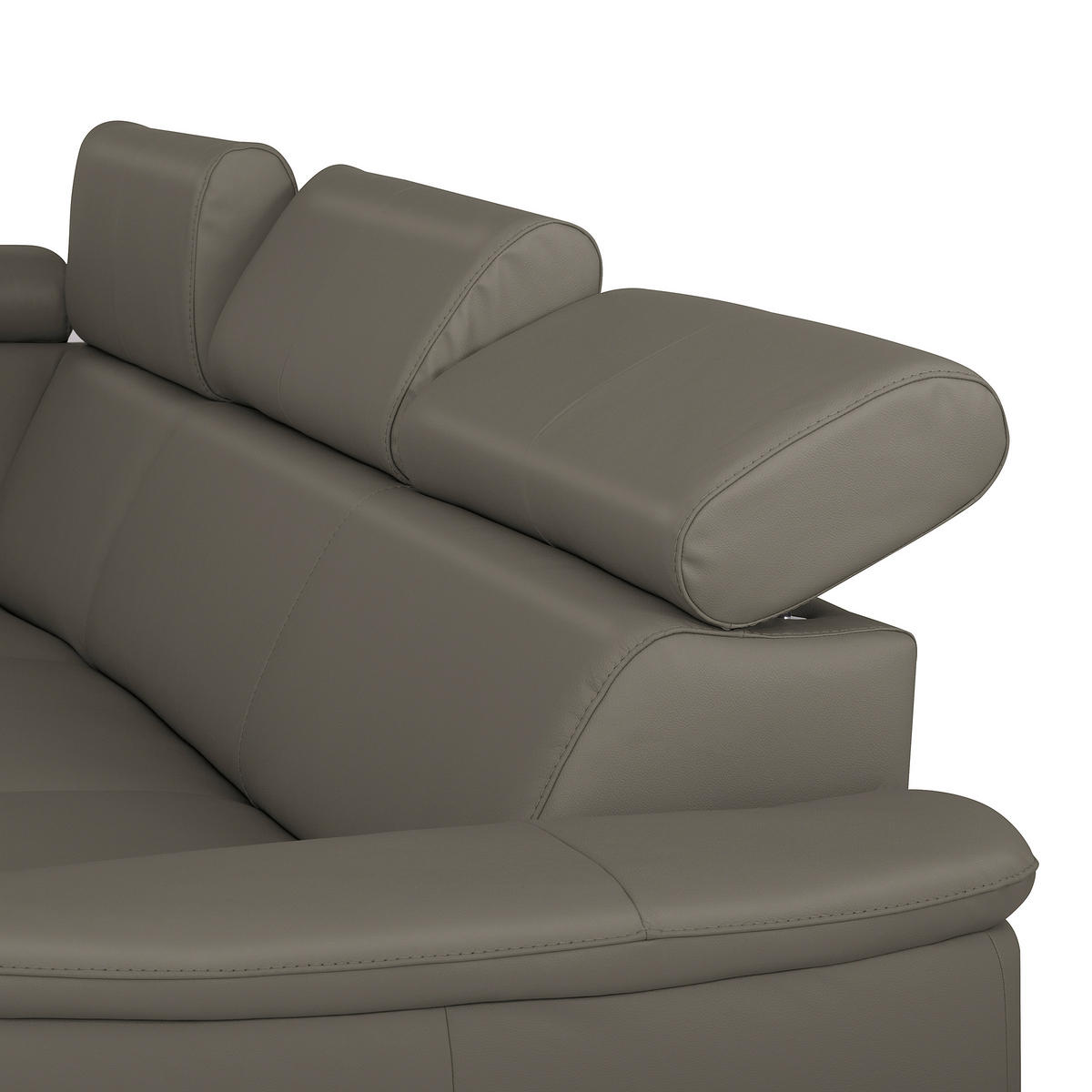 WOHNLANDSCHAFT  in Kombination Echtleder/Lederlook Schlammfarben  - Schlammfarben, Leder/Metall (211/262cm) - Celina Home