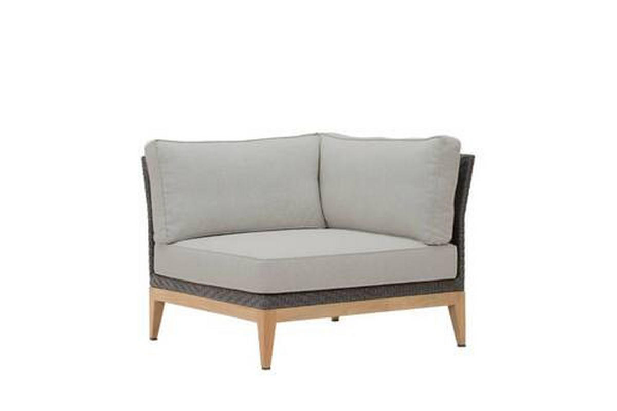 LOUNGEECKTEIL  - Dunkelgrau/Grau, Natur, Holz/Kunststoff (92/71/92cm) - Amatio