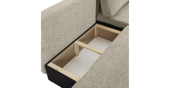 ECKSOFA Mintgrün Flachgewebe Zierkissen, Rückenkissen, Bettkasten, Schlaffunktion, Rücken echt, Liegefläche im Originalstoff  - Schwarz/Mintgrün, KONVENTIONELL, Kunststoff/Textil (260/145cm) - Carryhome