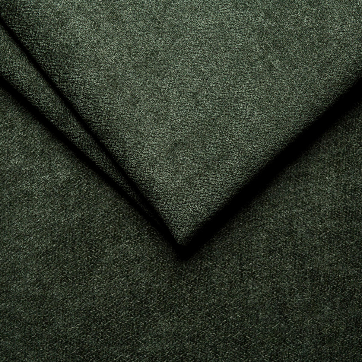 ECKSOFA Dunkelgrün Chenille  - Dunkelgrün/Schwarz, KONVENTIONELL, Holz/Textil (159/221cm) - Carryhome